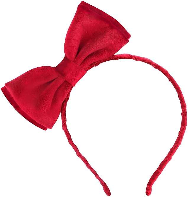 Jaciya Burgundy Velvet Bow Headband for Women Girls Hair Bow Headbands Cute Bowknot Hairband Cosplay Headpiece - Image 7