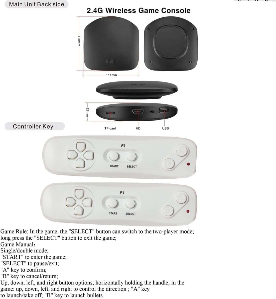 TV Game Console,Retro Video Games Console for Kids Adults Built-in 200 Classic TV Games Console Support TV Output ,Birthday Xmas Gift for Boys Girl 4-12 (All Types) - Image 6