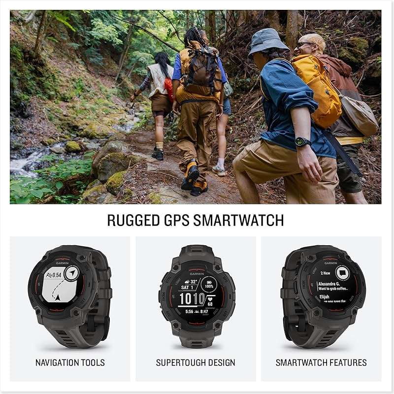Garmin Instinct® E 45mm, Rugged Outdoor GPS Smartwatch, 24/7 Health Monitoring, Wrist-Based Heart Rate, Up to 16 Days of Battery Life, Charcoal - Image 2
