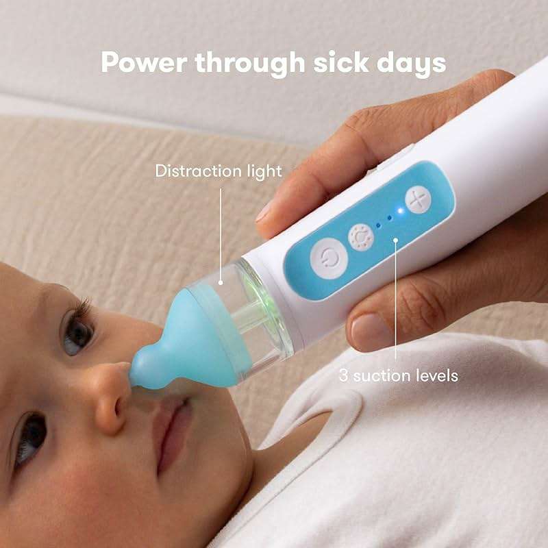 Frida Baby Electric NoseFrida Nasal Aspirator for Baby, Nose Sucker for Baby & Toddler, Upgraded Nasal Aspirator for Congestion + Allergy Relief with 3 Suction Levels, 2 Silicone Tips, USB - Image 4