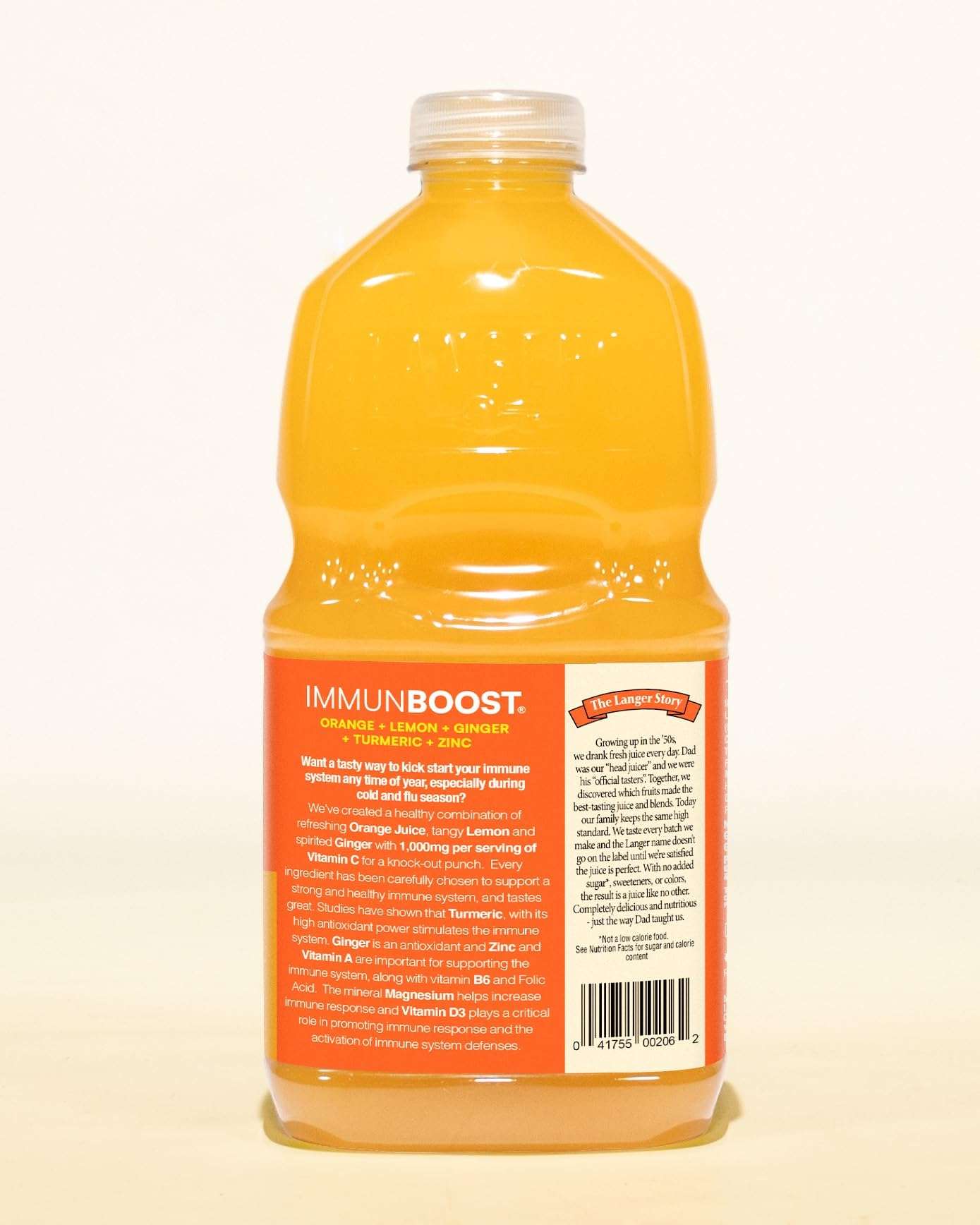 Langers 64 fl oz Immunboost 100% Juice - Orange, Lemon, Turmeric and Ginger juices with added Vitamins, Magnesium, Zinc. 1,000mg Vitamin C per serving., 64 Fl Oz (Pack of 1) - Image 5