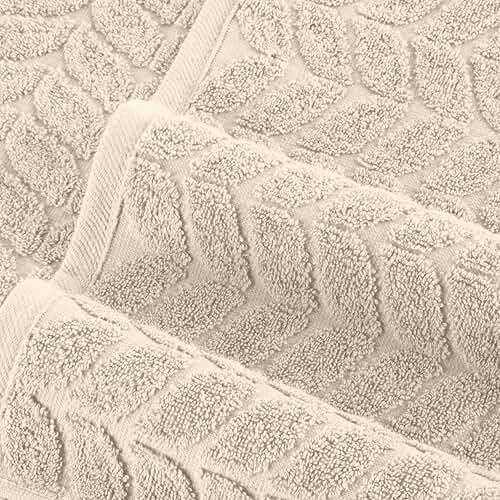 Elegant Comfort Luxury 6-Piece 100% Turkish Cotton Jacquard Braided Textured Premium Hotel Quality Towel Set– Soft and Absorbent, Includes 2 Bath Towels, 2 Hand Towels and 2 Washcloths, Ivory - Image 6