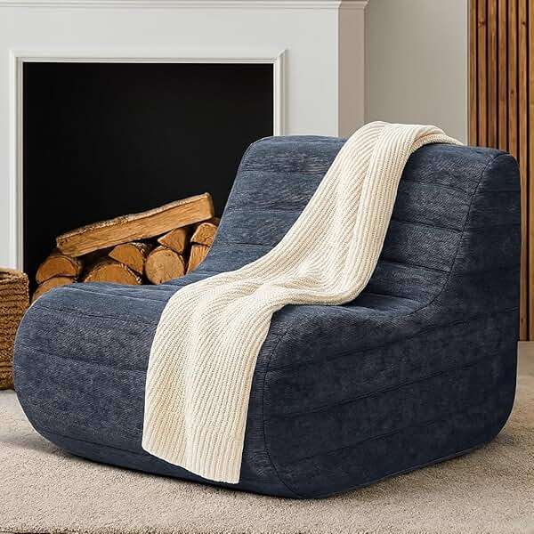 KKdema Compact Bean Bag Chair – Memory Foam Lazy Sofa Sack, Floor Couch for Bedroom, Living Room, Office & Home (Gray) - Image 1