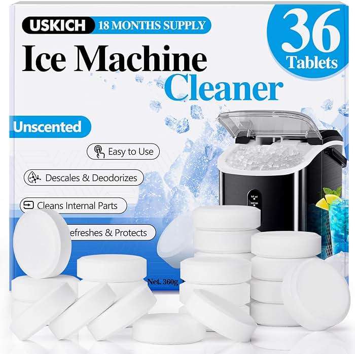 Ice Machine Cleaner Descaler Tablets-36Pack Ice Maker Cleaner Compatible with Frigidaire, Opal, GE Profile, Kitchenaid, Nickel Safe Scale Remover for Countertop, Nugget Ice Makers - Image 1