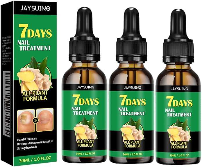 3Pcs Ginger Nail Treatment, 7days Nail Growth Serum Solution, Ginger Cuticle Care Oil for Nails Strengthener, Promote Nail Healthy Grow(30ml) - Image 1