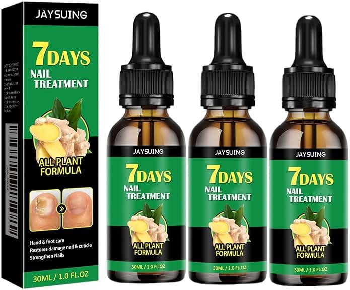 3Pcs Ginger Nail Treatment, 7days Nail Growth Serum Solution, Ginger Cuticle Care Oil for Nails Strengthener, Promote Nail Healthy Grow(30ml) - Product Image