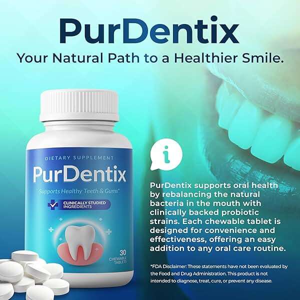 PurDentix Oral Health Probiotic – 4-Strain Formula for Healthy Gums, Teeth & Fresh Breath – 90 Chewable Tablets - Image 2