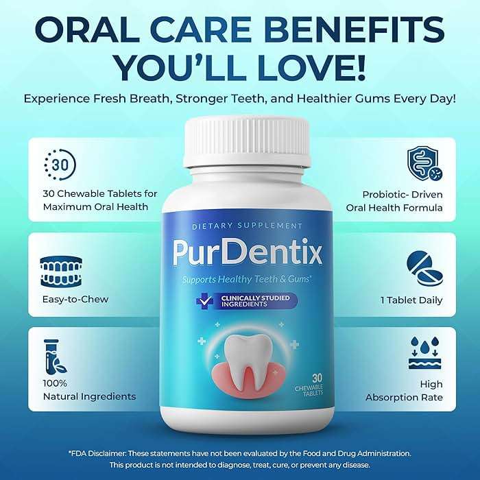 PurDentix Oral Health Probiotic – 4-Strain Formula for Healthy Gums, Teeth & Fresh Breath – 90 Chewable Tablets - Image 5