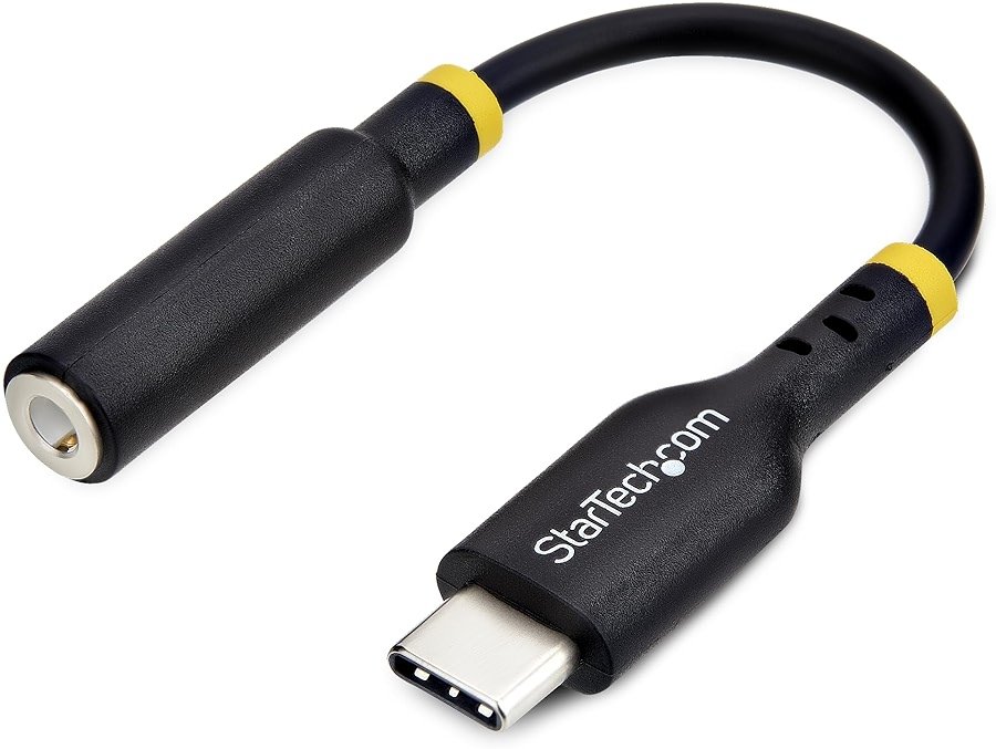 StarTech.com 5in (12.7cm) USB-C to 3.5mm TRRS Headphone/Headset Jack Audio Adapter, 32-bit DAC, USB C Aux Dongle for PC/Phone - Product Image