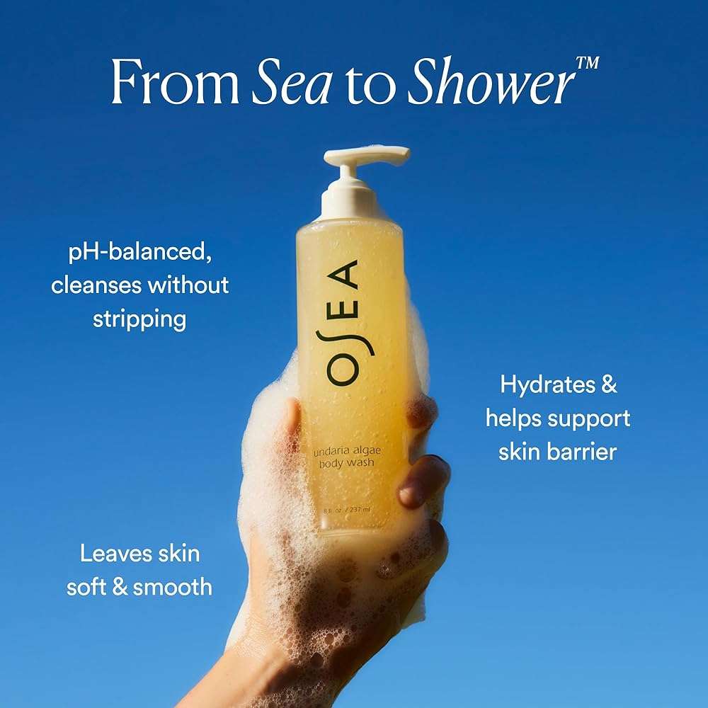 OSEA Undaria Algae™ Body Wash - pH Balanced - Hydrating & Moisturizing Citrus Scented Cleanser - Clean, Vegan, Non-Toxic Skincare - 8oz - Image 2