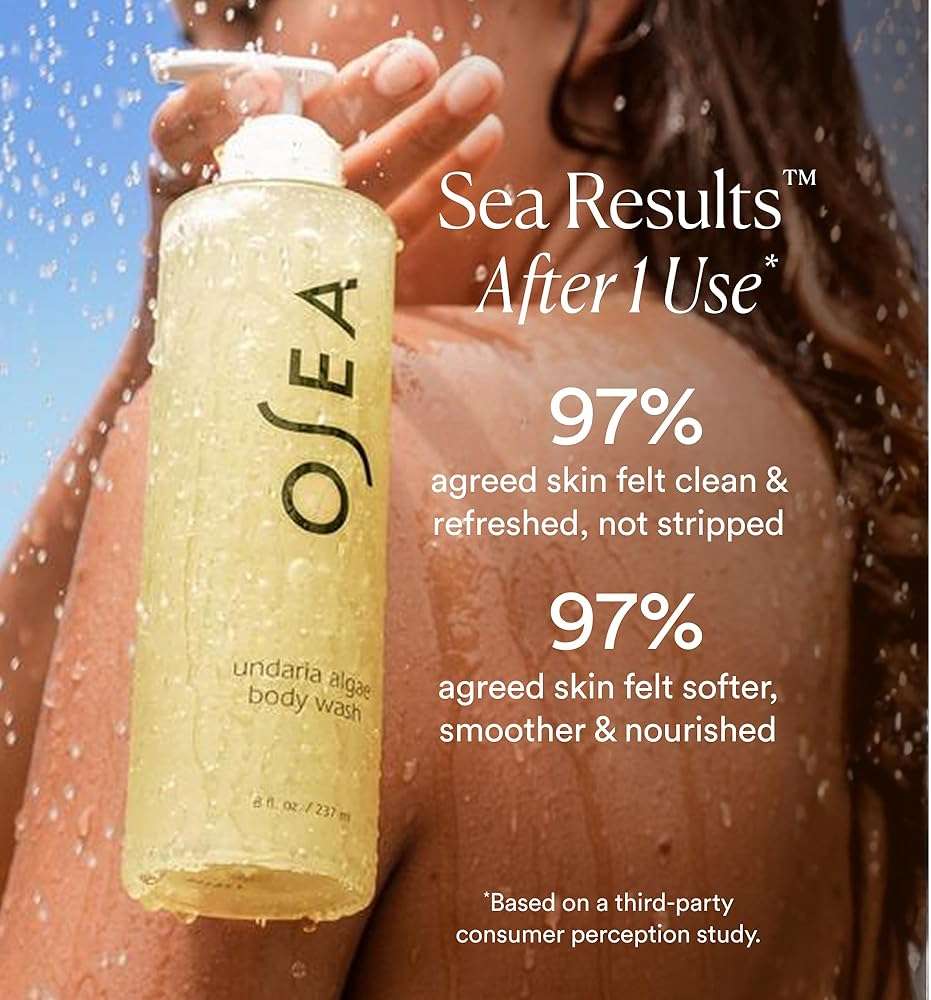 OSEA Undaria Algae™ Body Wash - pH Balanced - Hydrating & Moisturizing Citrus Scented Cleanser - Clean, Vegan, Non-Toxic Skincare - 8oz - Image 3