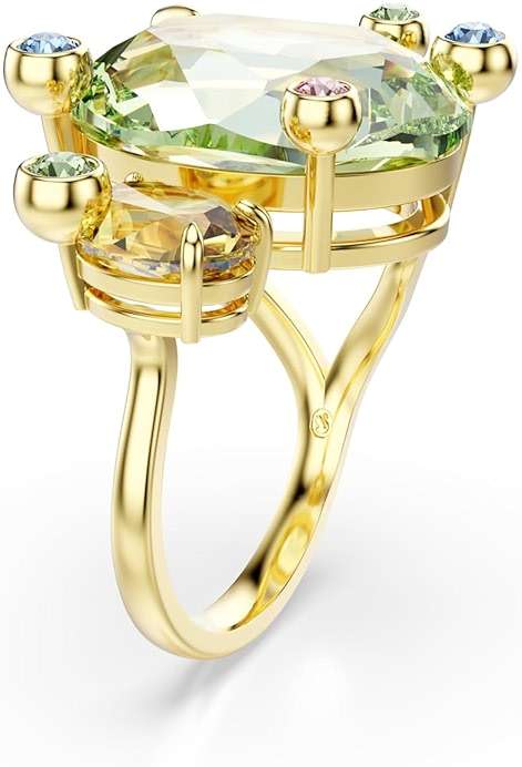 Swarovski Gema open ring, Mixed cuts, Multicolored, Gold-tone finish - Image 2
