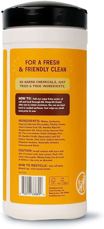 Aunt Fannie's Wood Surface Cleaning Wipes, Multipurpose Wood Surface Cleaner for Cabinets, Furniture, and Wood Floors, Lemon Scent, 35 Count (Pack of 1) - Image 7