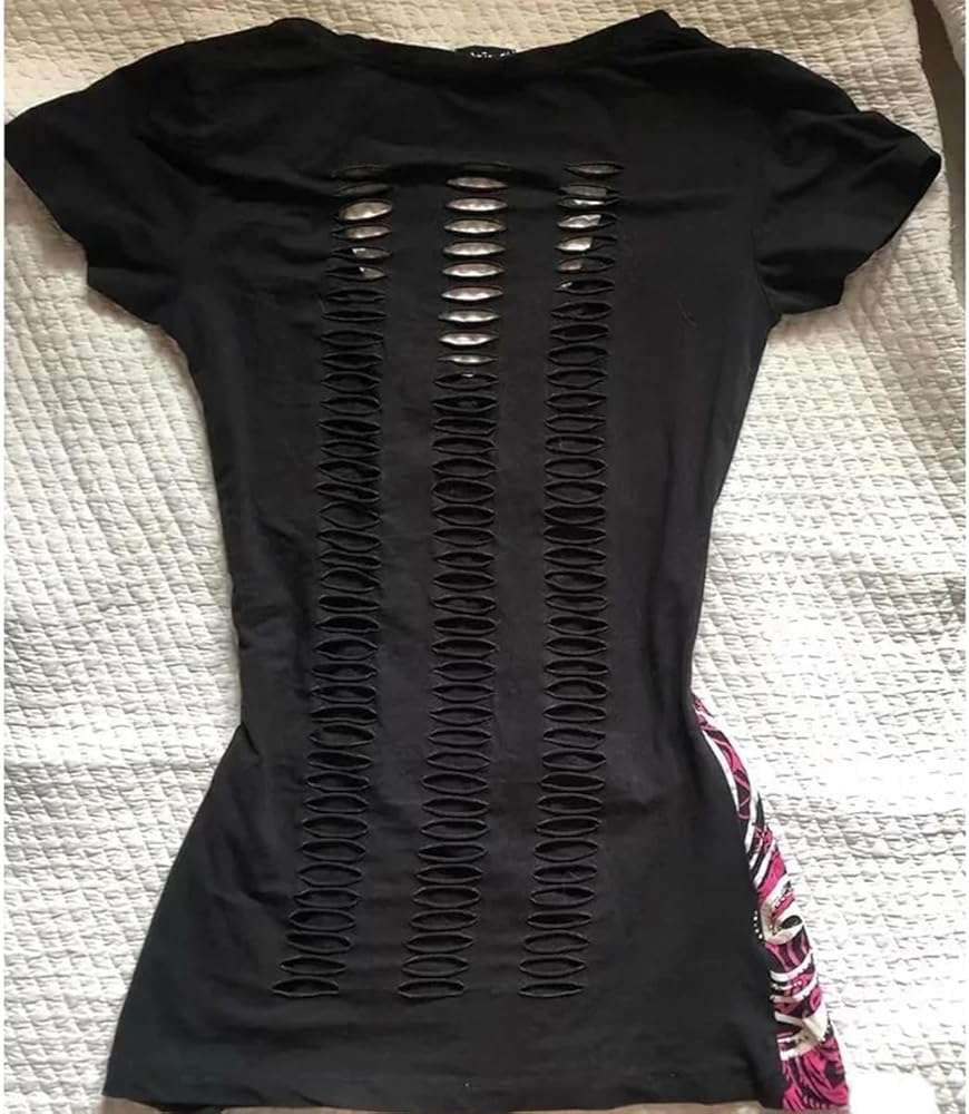 Emo Grunge Top Short Sleeve Y2k Shirts Vintage Streetwear Tops Women 2000s Fashion - Image 5