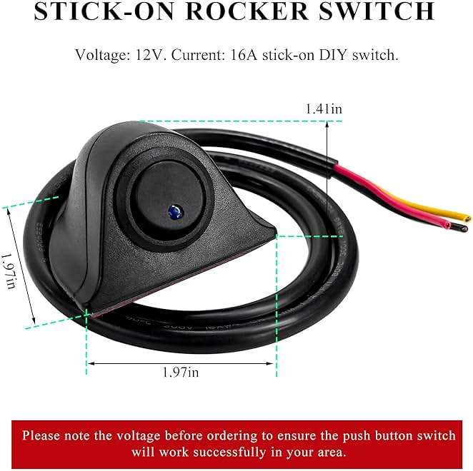 SHMZK Car DIY Switch Paste Type Rocker Switch, Off/ON Push Button DC12V Switch for Fog Driving Lights, Universal Button Rocker Switch for Neon Lights LED Light Bar, Car Accessories - Image 2