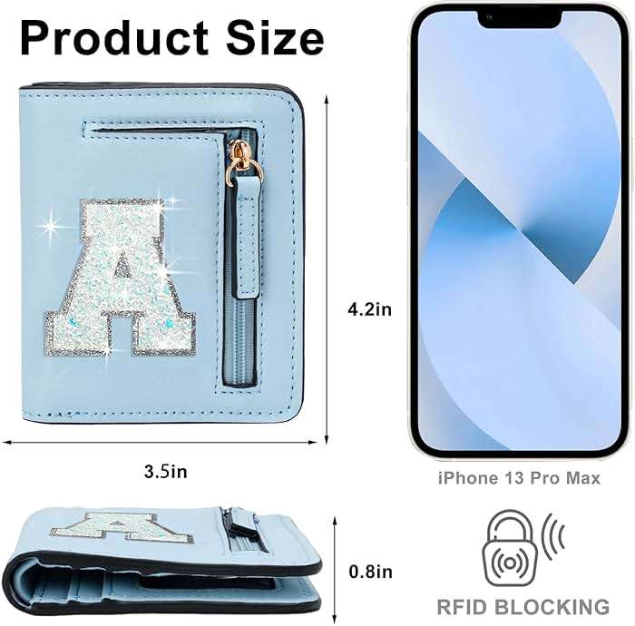 OYLOLA Birthday Gifts for 8 9 10 11 12 13 14 Year Old Girl Kids Wallet Initial Girls Wallets Teen Girls Gift Preppy Teen Girl Stuff Things Blue A - Image 5