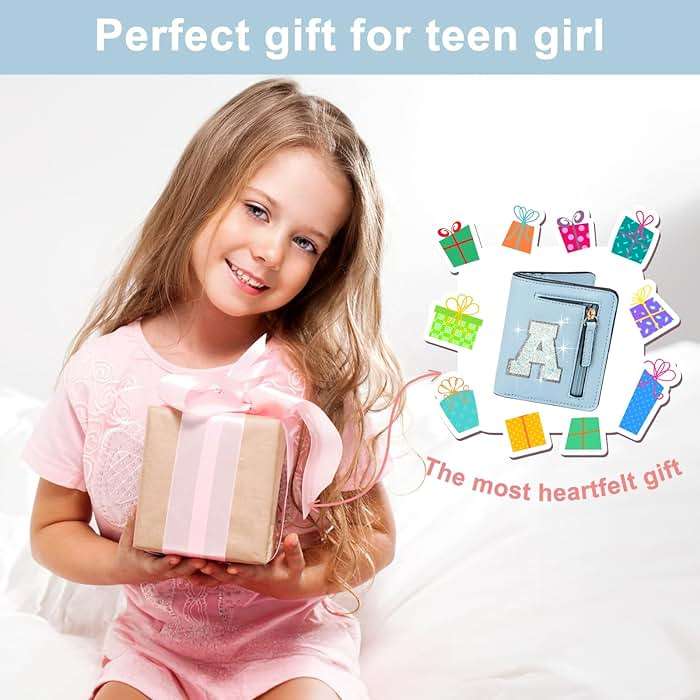 OYLOLA Birthday Gifts for 8 9 10 11 12 13 14 Year Old Girl Kids Wallet Initial Girls Wallets Teen Girls Gift Preppy Teen Girl Stuff Things Blue A - Image 7