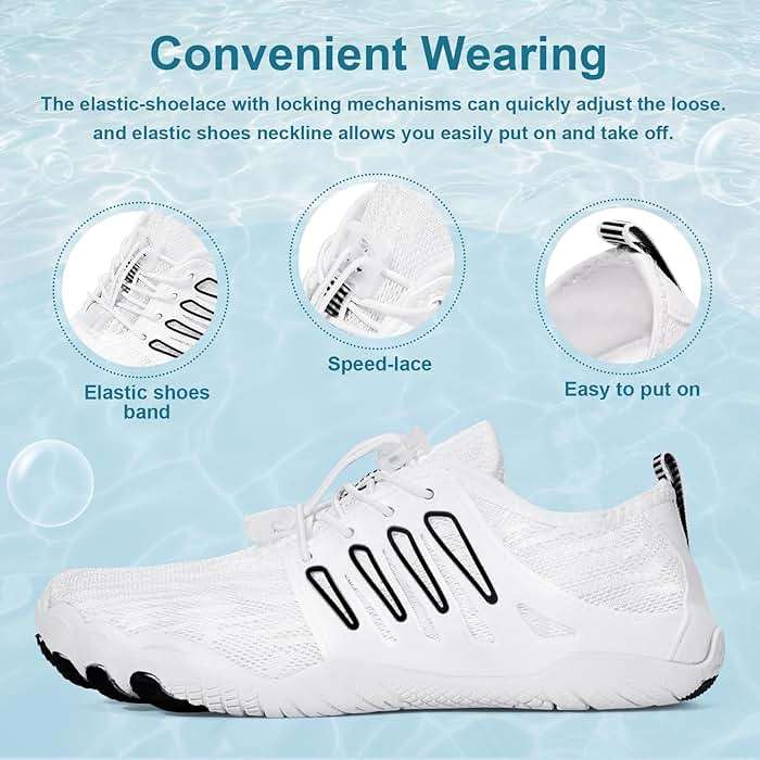 Hike Barefoot Water Shoes for Women Men Footwear, Quick Dry Wide Toe Box Pro Beach Swim Athletic Sports Shoes, Non-Slip Lightweight Aqua Shoe for Pool Hiking Walking Kayaking Diving Surfing - Image 2