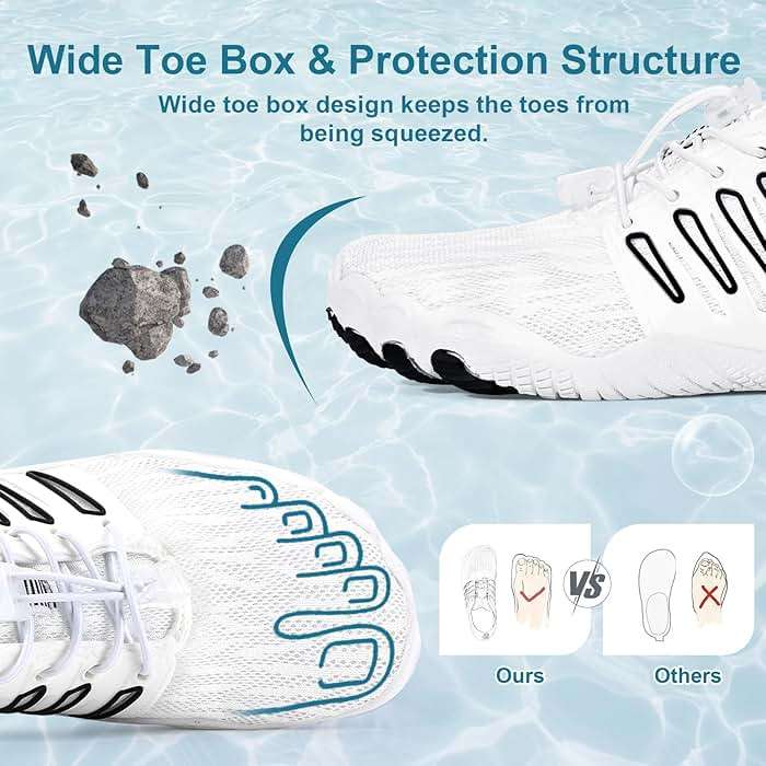 Hike Barefoot Water Shoes for Women Men Footwear, Quick Dry Wide Toe Box Pro Beach Swim Athletic Sports Shoes, Non-Slip Lightweight Aqua Shoe for Pool Hiking Walking Kayaking Diving Surfing - Image 5