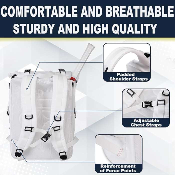 UTIAMIAOGONGO UMGG Tennis Bag Tennis Backpack for Women Men Holds 2 Rackets with Shoe Compartment, Large Pickleball Backpack Hold Tennis Racket, Pickleball Paddles, Badminton Racquet - Image 5