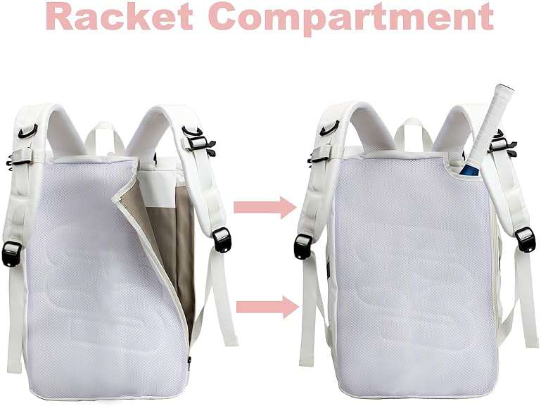 UTIAMIAOGONGO UMGG Tennis Bag Tennis Backpack for Women Men Holds 2 Rackets with Shoe Compartment, Large Pickleball Backpack Hold Tennis Racket, Pickleball Paddles, Badminton Racquet - Image 6