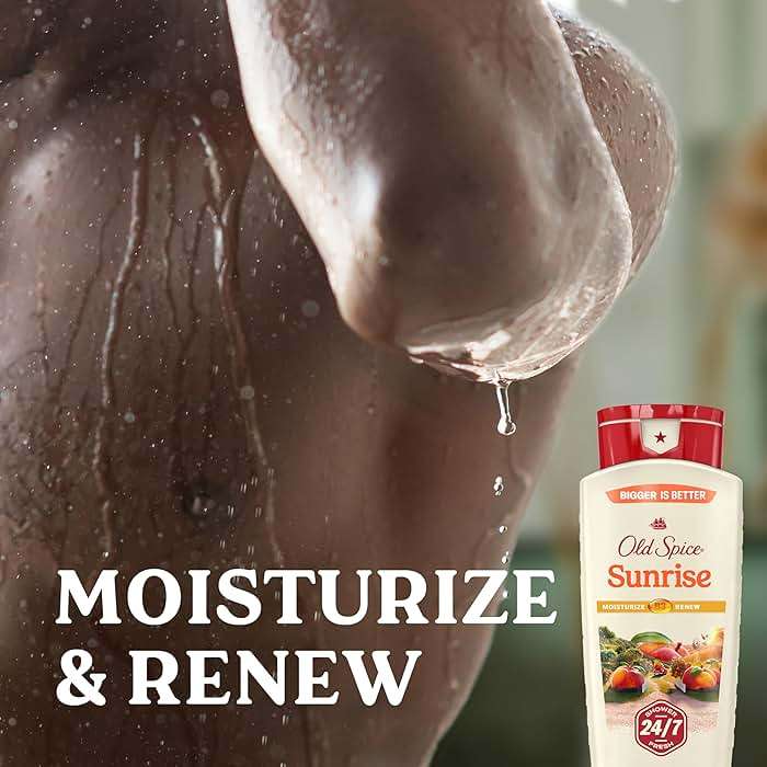 Old Spice Cleansing Body Wash for Men, 24/7 Shower Fresh with Lasting Scent, Moisturize & Renew, Gentle on Skin, Vitamin B3, Sunrise with Peach + Mandarin Peel Scent, 18 oz - Image 3