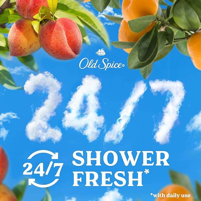 Old Spice Cleansing Body Wash for Men, 24/7 Shower Fresh with Lasting Scent, Moisturize & Renew, Gentle on Skin, Vitamin B3, Sunrise with Peach + Mandarin Peel Scent, 18 oz - Image 4