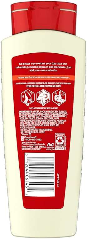 Old Spice Cleansing Body Wash for Men, 24/7 Shower Fresh with Lasting Scent, Moisturize & Renew, Gentle on Skin, Vitamin B3, Sunrise with Peach + Mandarin Peel Scent, 18 oz - Image 9