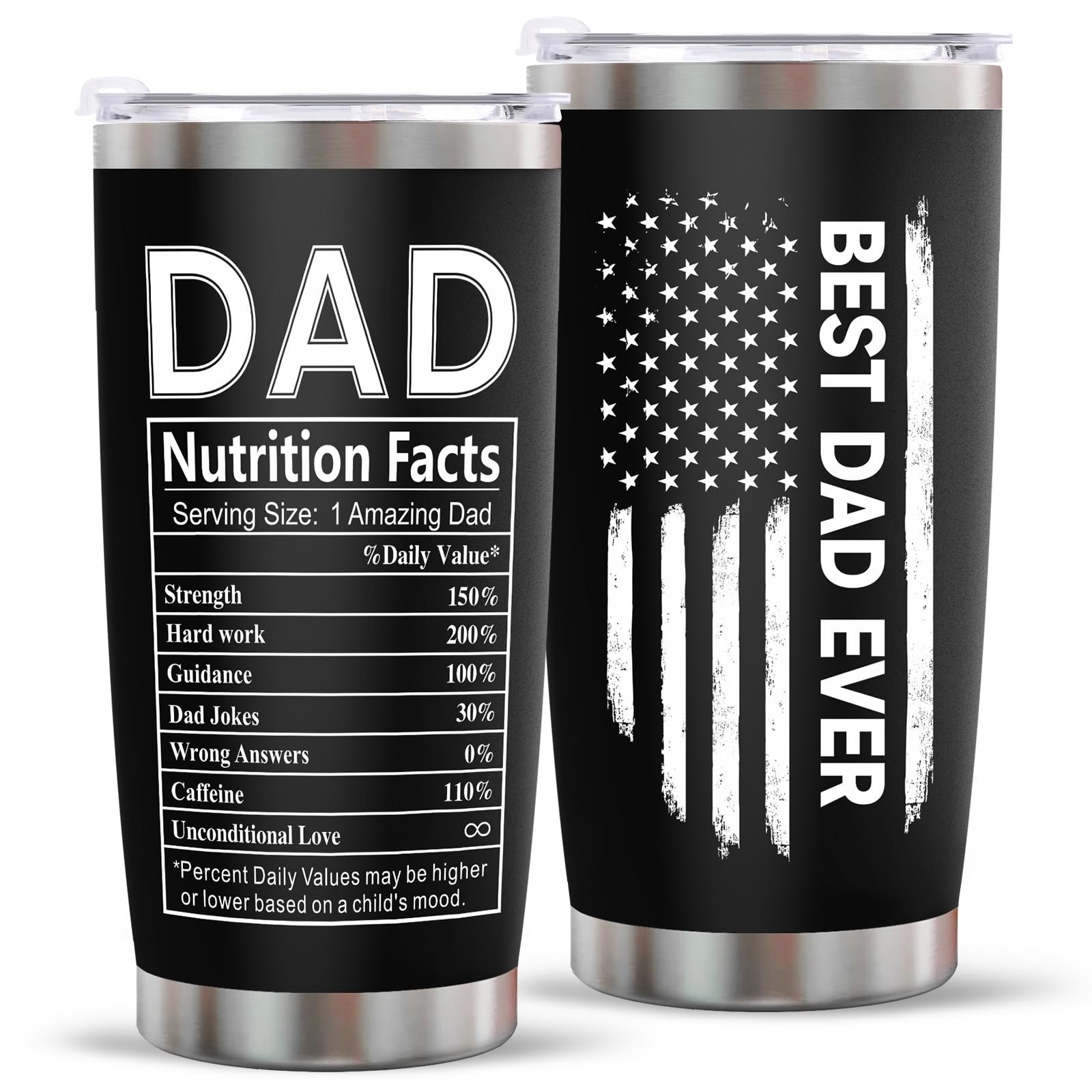Erpotyl Fathers Day Dad Gifts for Men- 20Oz Stainless Steel Tumbler Indoor Outdoor Work Essentials Leakproof Camping Gym Office Cup with Lid and Straw Birthday Gifts for Him Stepdad Husband Dad Uncle - Product Image