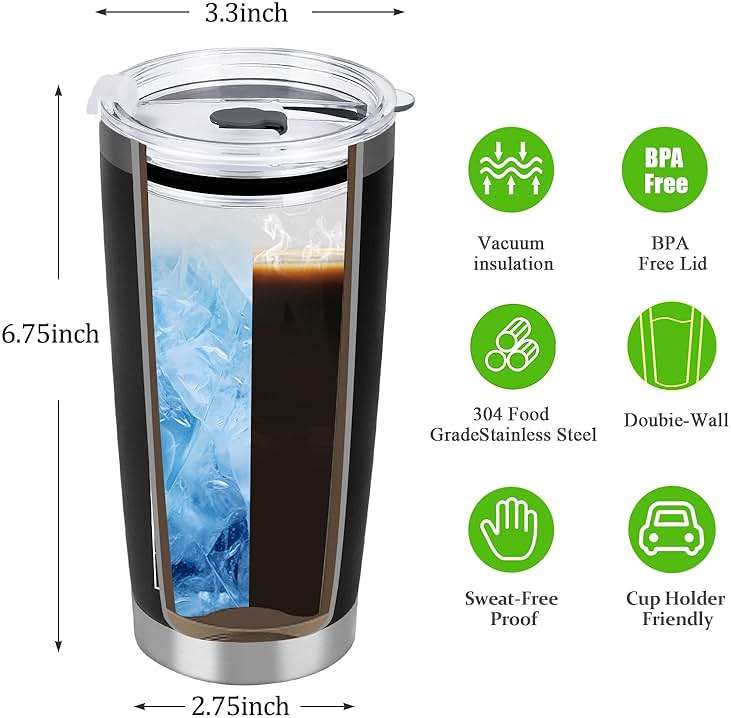 Erpotyl Fathers Day Dad Gifts for Men- 20Oz Stainless Steel Tumbler Indoor Outdoor Work Essentials Leakproof Camping Gym Office Cup with Lid and Straw Birthday Gifts for Him Stepdad Husband Dad Uncle - Image 3