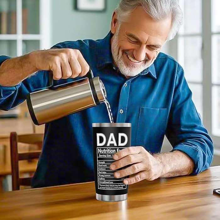 Erpotyl Fathers Day Dad Gifts for Men- 20Oz Stainless Steel Tumbler Indoor Outdoor Work Essentials Leakproof Camping Gym Office Cup with Lid and Straw Birthday Gifts for Him Stepdad Husband Dad Uncle - Image 6