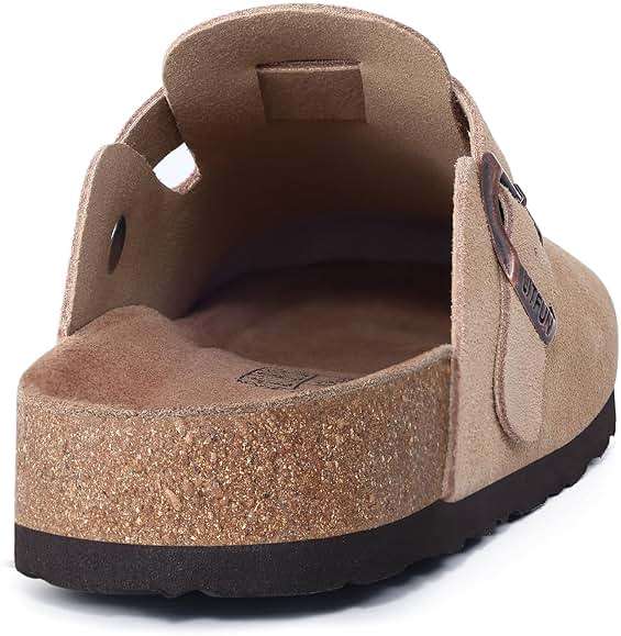 Litfun Unisex Genuine Suede Clogs Soft Footbed Leather Potato Shoes Comfort Slip On Clogs with Arch Support - Image 5