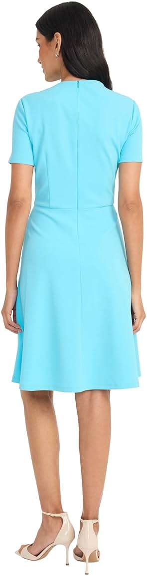 Maggy London Women's A-line Short Sleeve Gathered Neckline Knee Length Business Casual Cocktail Wedding Guest Dress - Image 3
