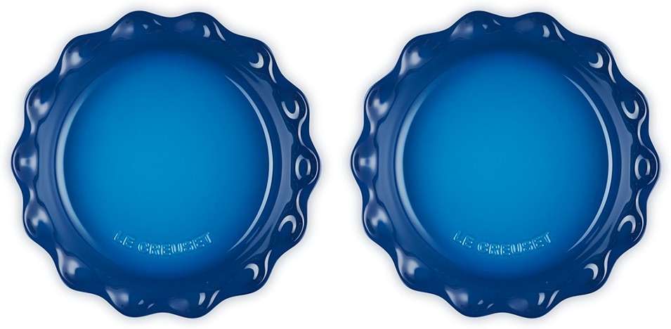 Le Creuset Stoneware Set of 2 Heritage Fluted Pie Dish, 9", Marseille - Image 5