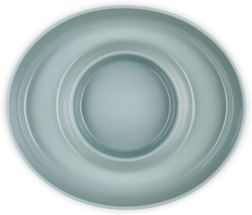 Le Creuset Stoneware Signature Oval Chip and Dip Platter, 13", Sea Salt - Image 5