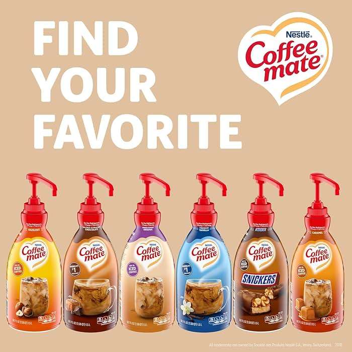 Nestlé Coffee mate Liquid Concentrate 1.5 Liter Pump Bottles, 3 Flavors Sweetened Original, French Vanilla & Hazelnut (Pack of 3) - Image 9