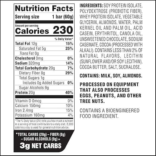 Atkins Strong Chocolate Chip Cookie Dough High Protein Bars, 20g Protein, 2g Sugar, 4 Count (Pack of 6) - Image 6