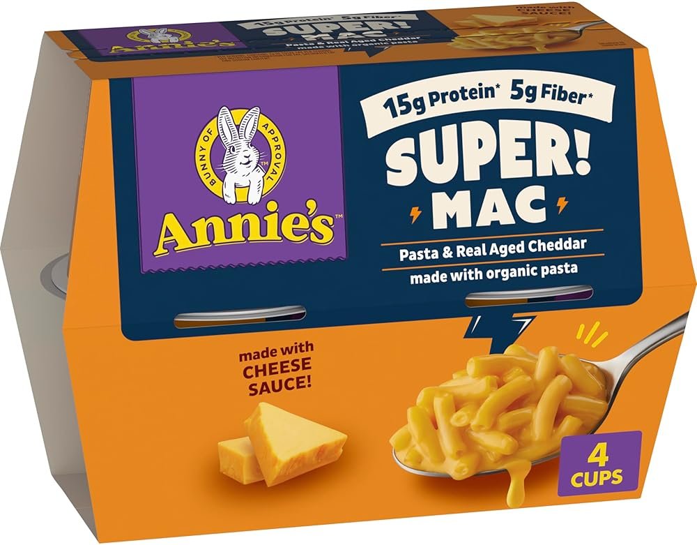 Annie's Super! Mac Microwave Pasta and Real Aged Cheddar Cups, 4 Ct, 11.44 oz - Product Image