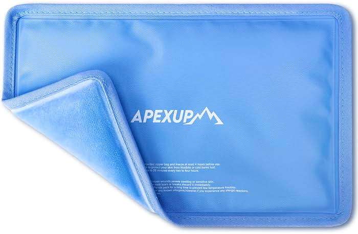 APEXUP Gel Ice Packs for Injuries Reusable, Flexible Double Sided Cold Packs for Injuries, Ice Pack for Knee, Shoulder, Back, Hip, Leg, Arm (Blue, 11"x7.1", 1PK) - Image 1