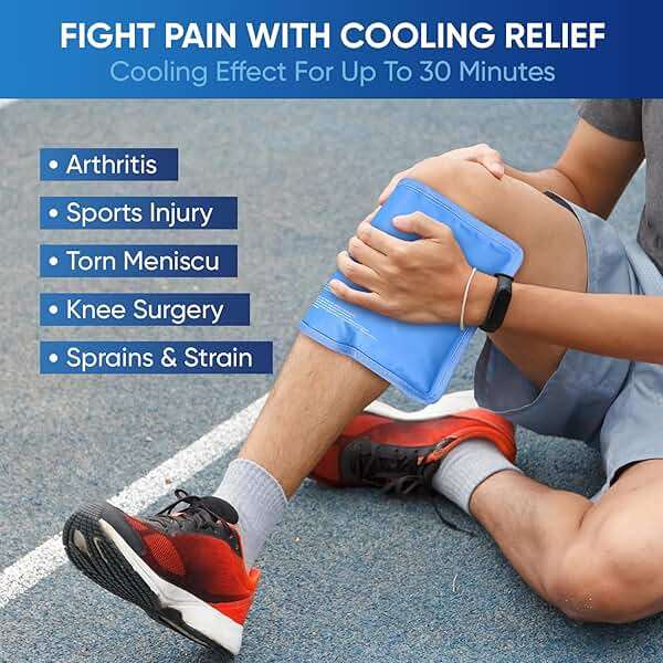 APEXUP Gel Ice Packs for Injuries Reusable, Flexible Double Sided Cold Packs for Injuries, Ice Pack for Knee, Shoulder, Back, Hip, Leg, Arm (Blue, 11"x7.1", 1PK) - Image 6