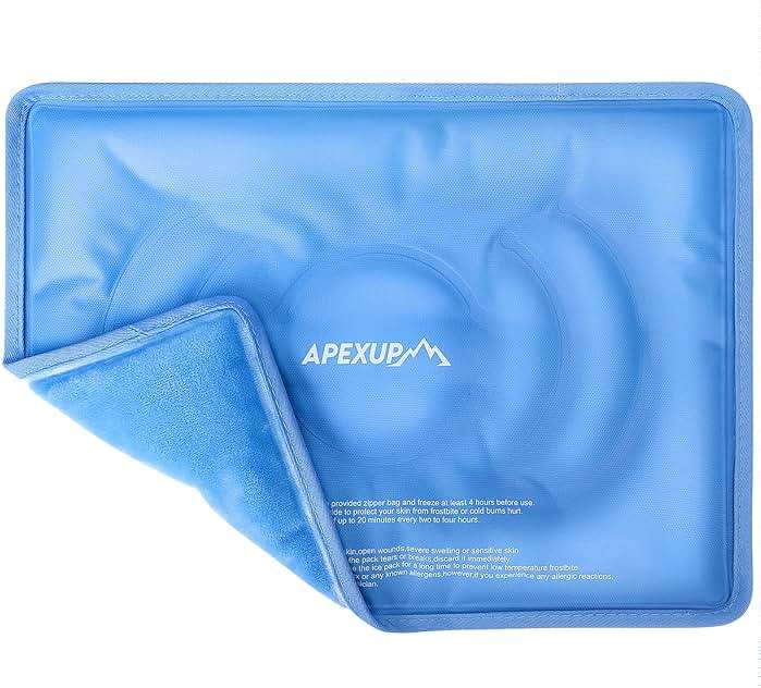 APEXUP Gel Ice Packs for Injuries Reusable, Flexible Double Sided Cold Packs for Injuries, Ice Pack for Knee, Shoulder, Back, Hip, Leg, Arm (Blue, 11"x7.1", 1PK) - Image 9