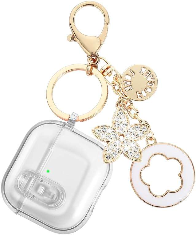(with Safety Lock) Clear Case Compatible with Cute Apple Airpods 4 Case 2024 Women, Transparency Soft TPU Air pods 4 Gen Cases iPods 4 Earbuds Cases Girl Bling Keychain for Airpod iPods 4th Generation - Image 6