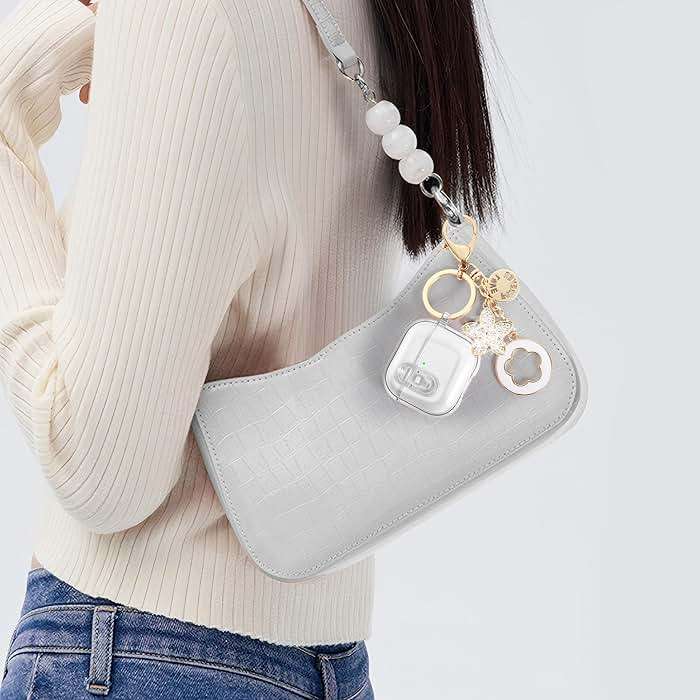 (with Safety Lock) Clear Case Compatible with Cute Apple Airpods 4 Case 2024 Women, Transparency Soft TPU Air pods 4 Gen Cases iPods 4 Earbuds Cases Girl Bling Keychain for Airpod iPods 4th Generation - Image 7