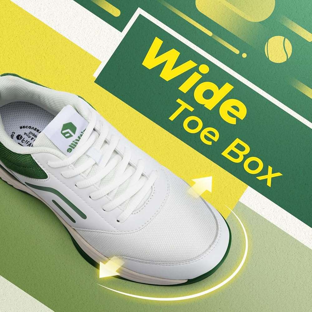 FitVille Extra Wide Pickleball Tennis Shoes Men for Hard or Clay Court | Racquetball, Squash, Badminton, Breathable, Comfortable, Cushioning, Arch Support - Image 5