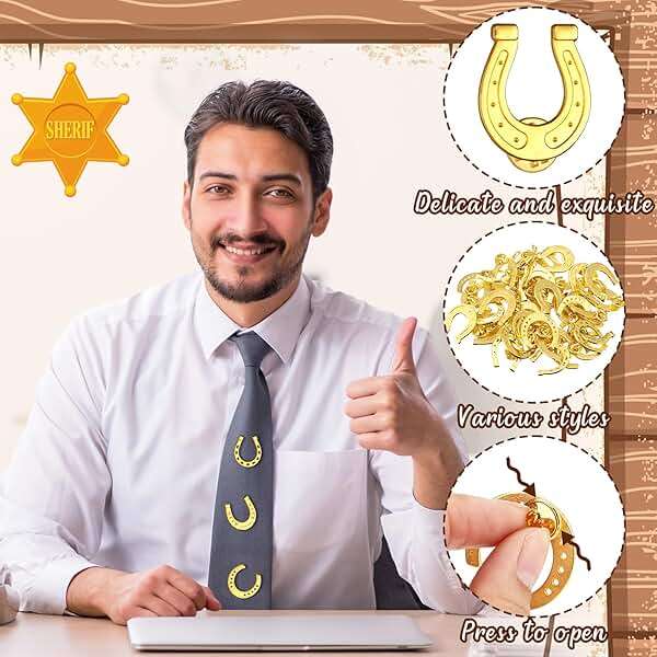 Landical 48 Pcs Horseshoe Pins Bulk Cowboy Cowgirl Western Enamel Lapel Pin Western Party Favor for Clothing Bag Hat Decor Jewelry Gift - Image 5