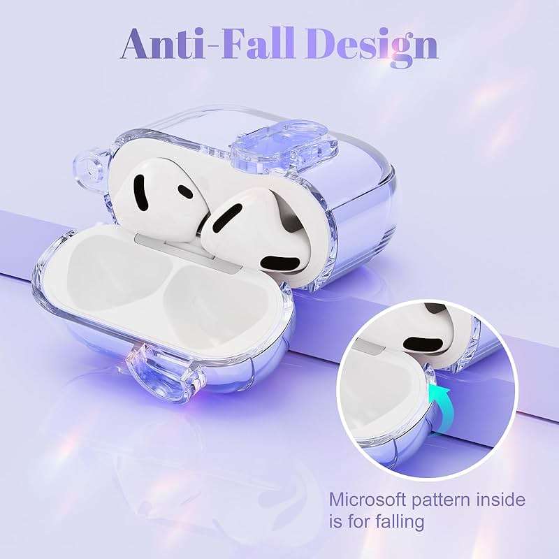 (with Safety Lock) Clear Case Compatible with Airpods 4 Cases 2024 Women, Cute Soft TPU Transparent AirPods 4th Generation Case iPods 4 Earbuds Cases Girl Strawberries Keychain for Airpod iPod 4th Gen - Image 3