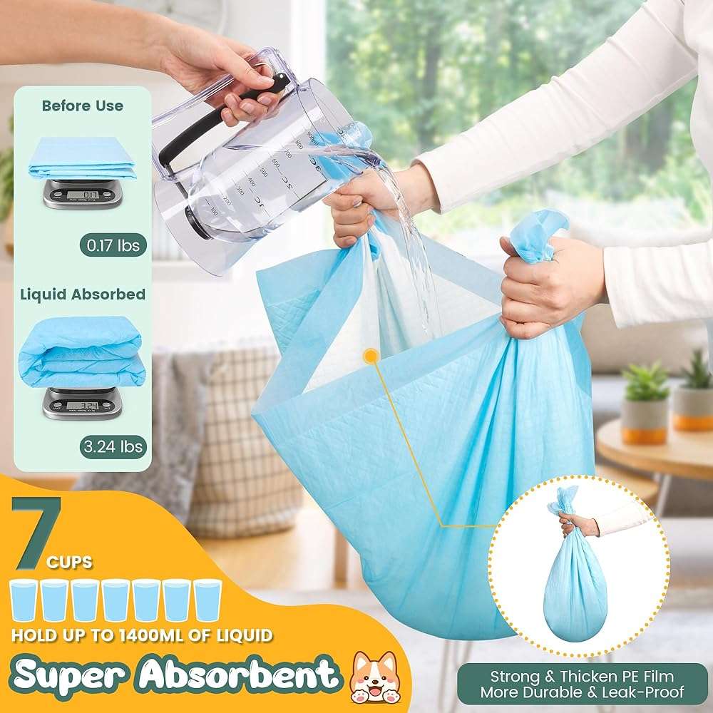 60 Count Extra Large Dog Pee Pads 28" x 34", Super Absorbent X-Large Puppy Pads Disposable Dogs Training Pads, Quick Drying Leak-Proof Dog Potty Pads for Doggies Puppies - Image 4