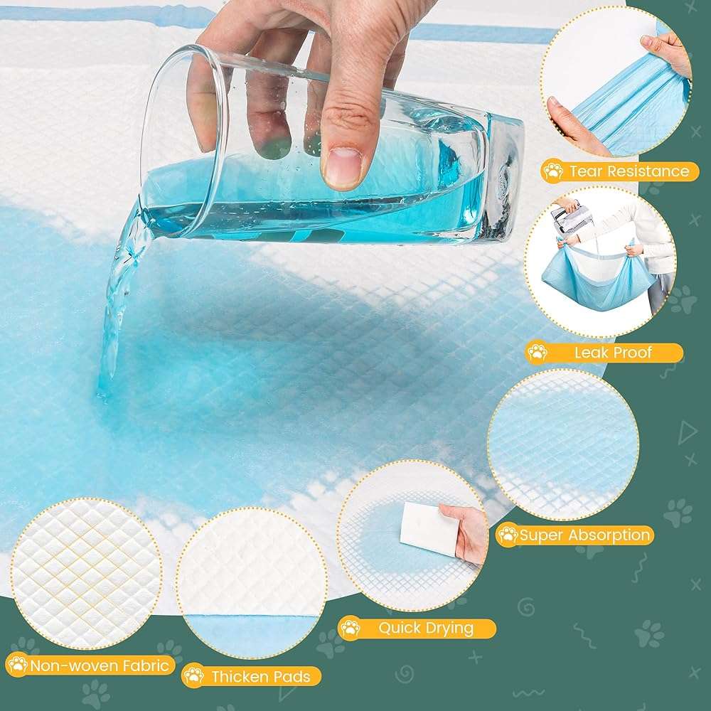 60 Count Extra Large Dog Pee Pads 28" x 34", Super Absorbent X-Large Puppy Pads Disposable Dogs Training Pads, Quick Drying Leak-Proof Dog Potty Pads for Doggies Puppies - Image 8