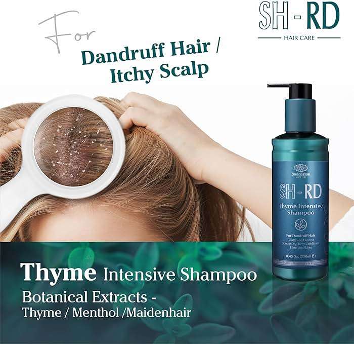 SH-RD Thyme Intensive Shampoo for Itchy Scalp and Dandruff Relief | 1% Zinc Pyrithione Added | Soothing, Rebalancing Scalp Condition - 8.45oz/250ml - Image 4