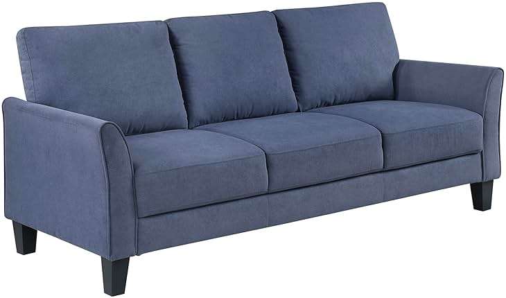 Lexicon Sofa, Modern Living Room Couch, Textured Fabric Upholstered Couch for Living Room/Bedroom/Office/Apartment, 78.5" Sofa, Blue - Image 6